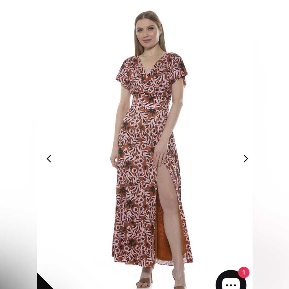 Alexia Admor brielle V-Neck Maxi Dress - multi brown floral